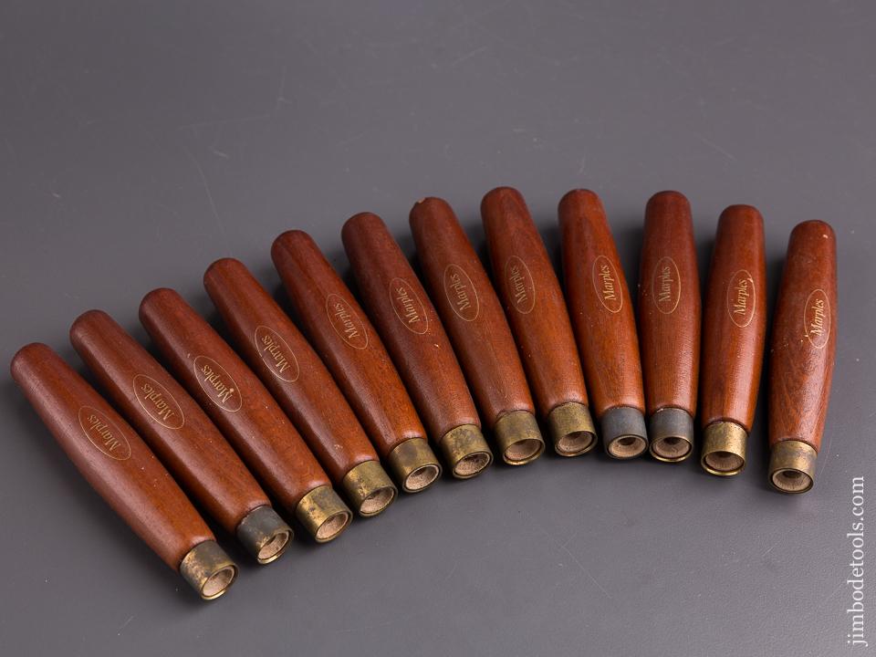 Set of Twelve MARPLES Mahogany Carving Chisel Handles NEW OLD STOCK - 85105