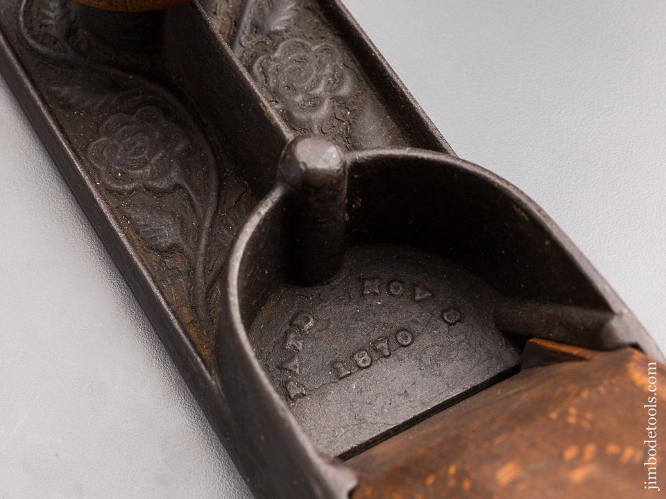 RARE! ELLIS HL. MORRIS Patent November 8, 1870 Plane with Waffle Sole circa 1870 Floral Bed - 85114U