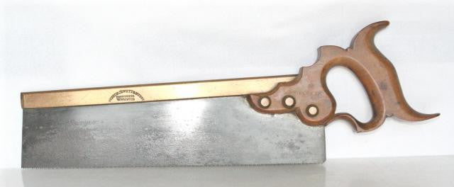 Rare Triple Cove Norton Jewett & Buzby Brass Backed Saw -- 4413
