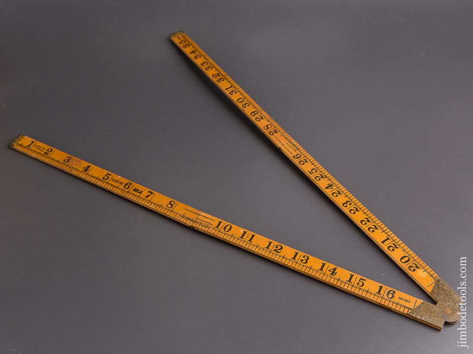Fine! Two Foot Four Fold RABONE No. 1167 Boxwood & Brass Blind Man's Rule - 85121