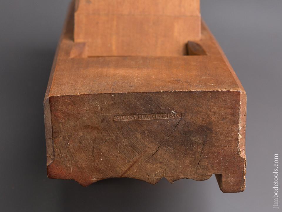 RARE & Near Mint! ABRAHAM FISK 18th Century Yellow Birch 4 3/4 inch Wide Crown Molding Plane circa 1790 RARE - 85127