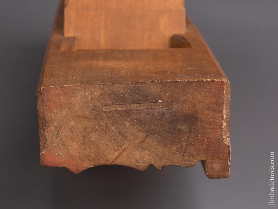 RARE & Near Mint! ABRAHAM FISK 18th Century Yellow Birch 4 3/4 inch Wide Crown Molding Plane circa 1790 RARE - 85127