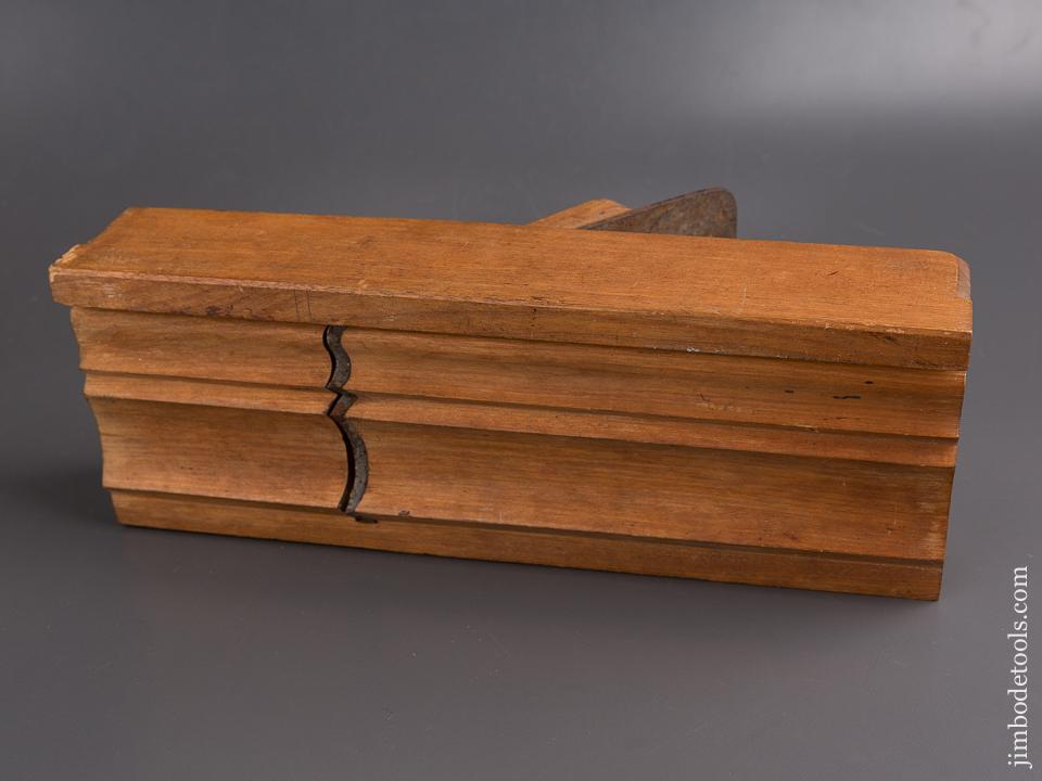 RARE & Near Mint! ABRAHAM FISK 18th Century Yellow Birch 4 3/4 inch Wide Crown Molding Plane circa 1790 RARE - 85127
