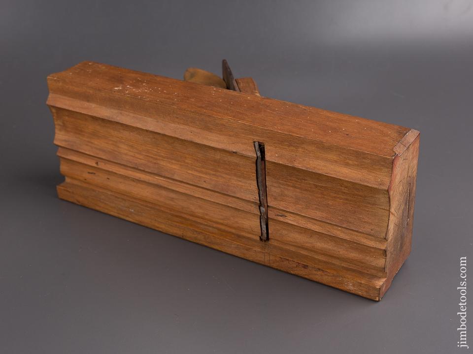 RARE & Near Mint! ABRAHAM FISK 18th Century Yellow Birch 4 3/4 inch Wide Crown Molding Plane circa 1790 RARE - 85127