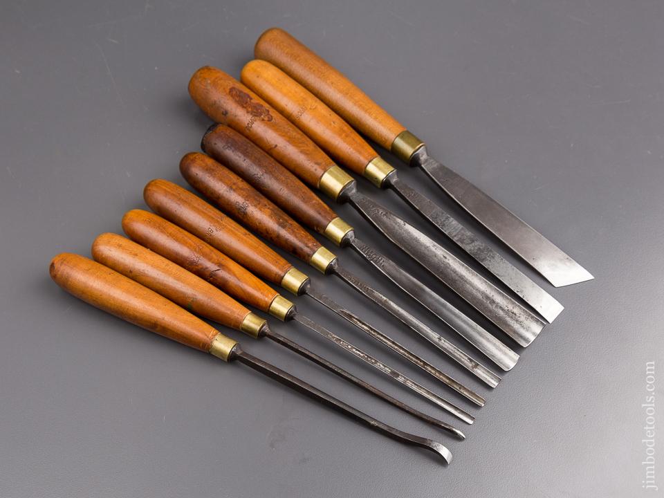 Great Set of Nine Carving Chisels by BUCK BROTHERS - 85134