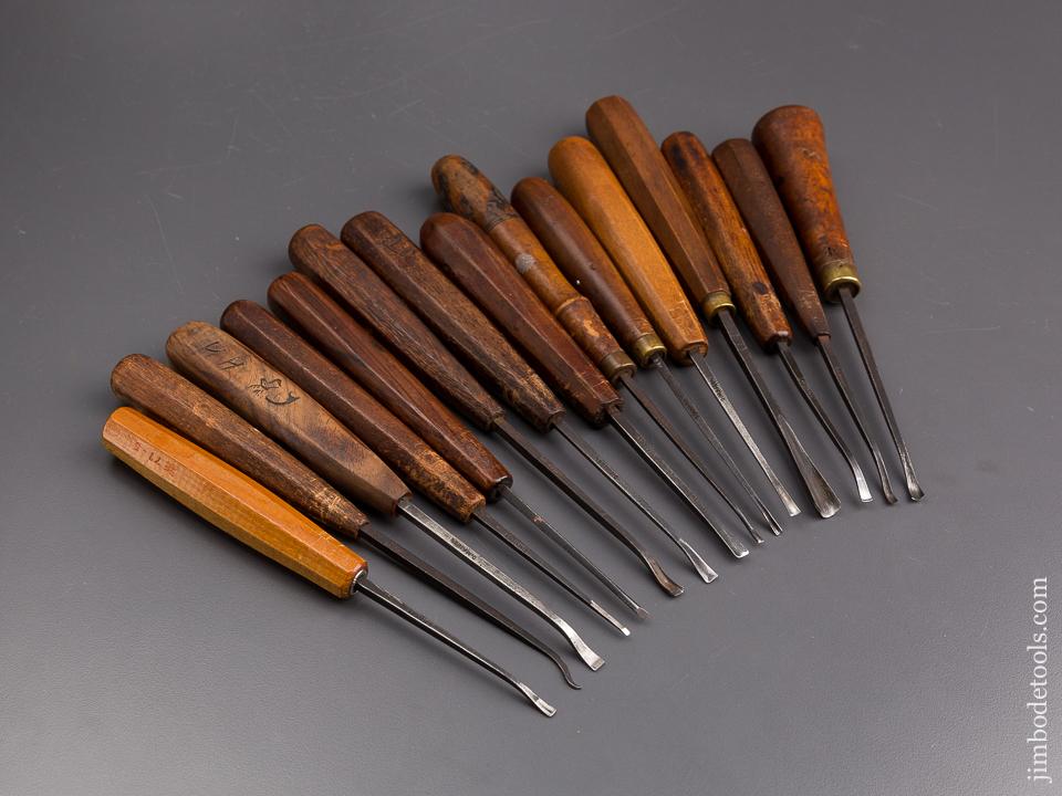 Amazing Set of 15 C. MAIERS Detail Carving Chisels - 85138