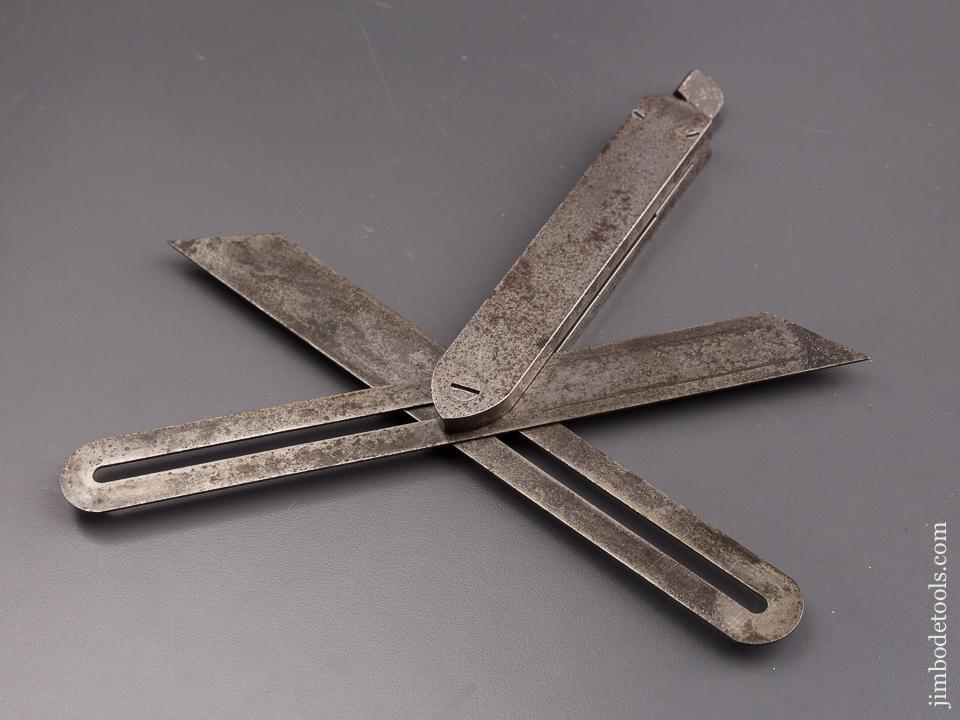 Super Rare! ROBINSON Patent June 14, 1870 ST. JOHNSBURY Bevel with Double Blades and Locking Mechanism - EXCELSIOR 85173