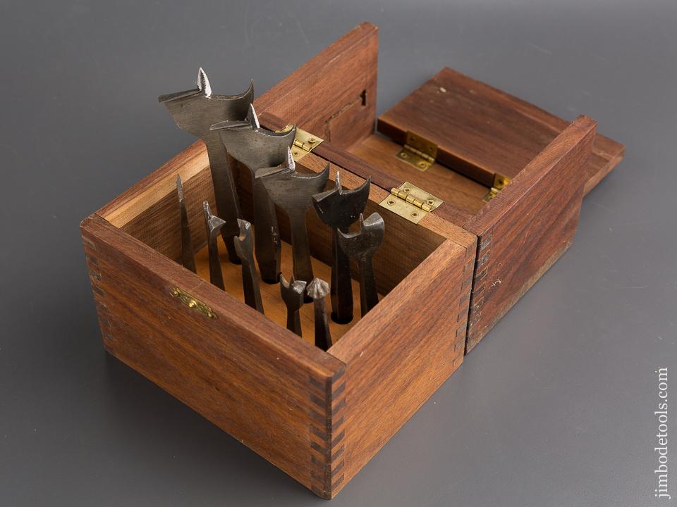Set of Ten Center Bits in Custom Wooden Box - 85238