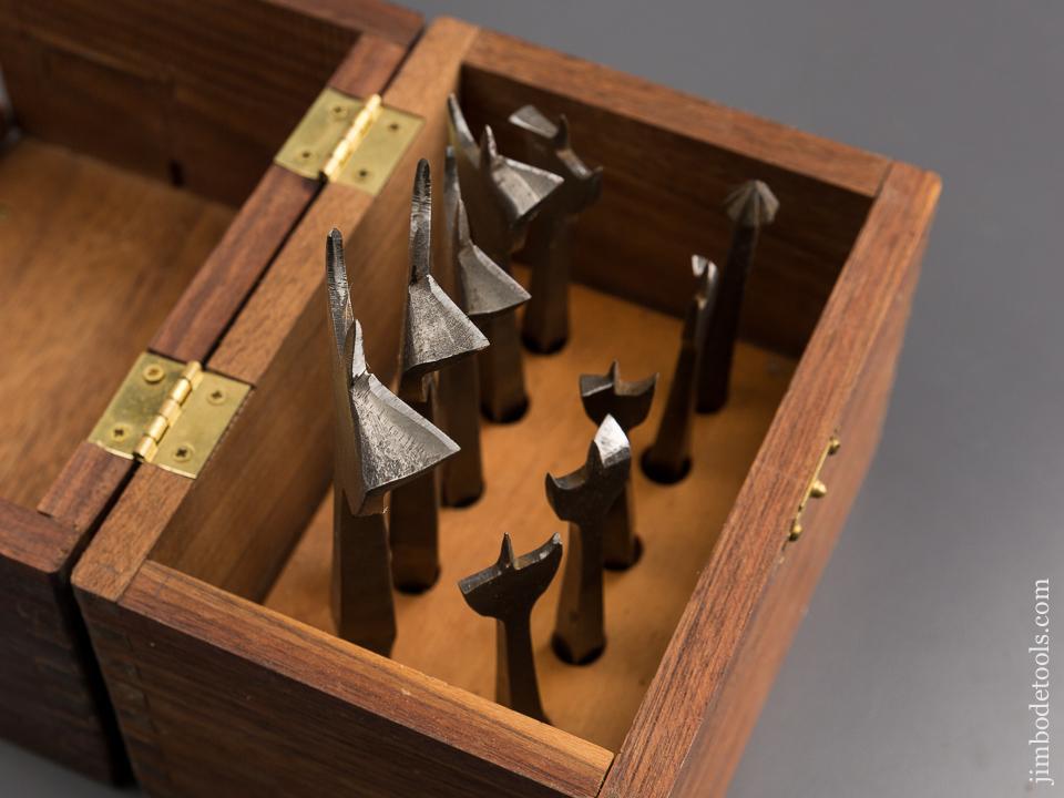 Set of Ten Center Bits in Custom Wooden Box - 85238