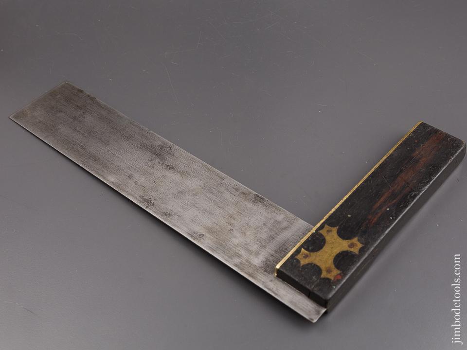 Large Twelve inch Ebony & Brass Try Square - 85246