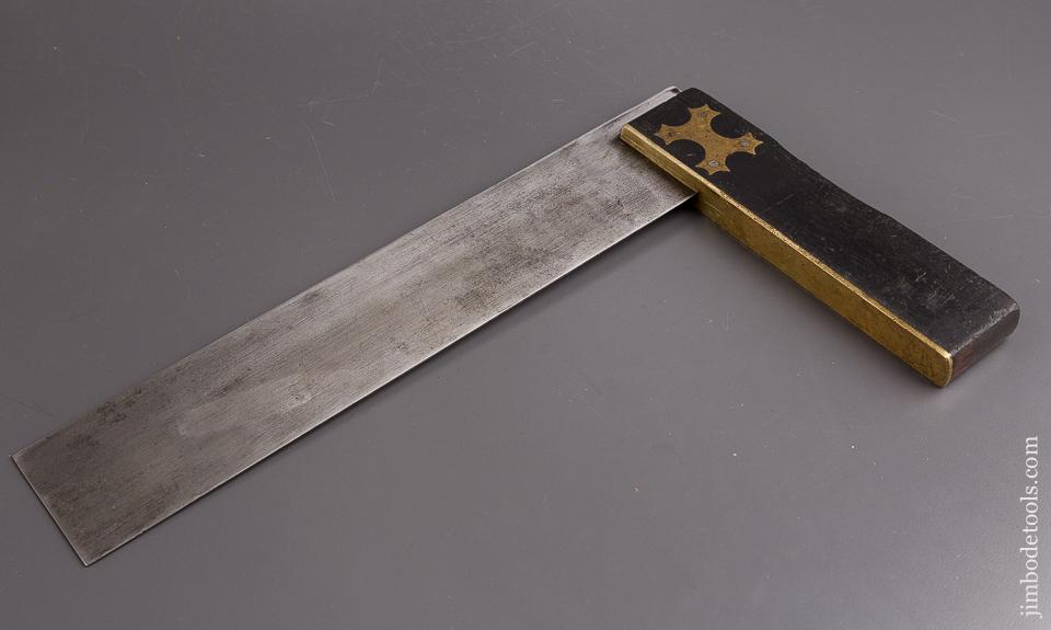 Large Twelve inch Ebony & Brass Try Square - 85246