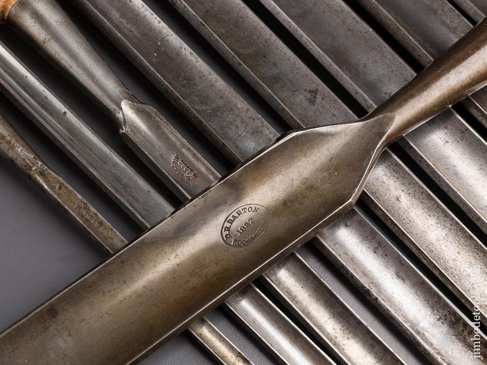 AMAZING Set of Nine Heavy Millwright's Framing Gouges by D.R. BARTON - 85247