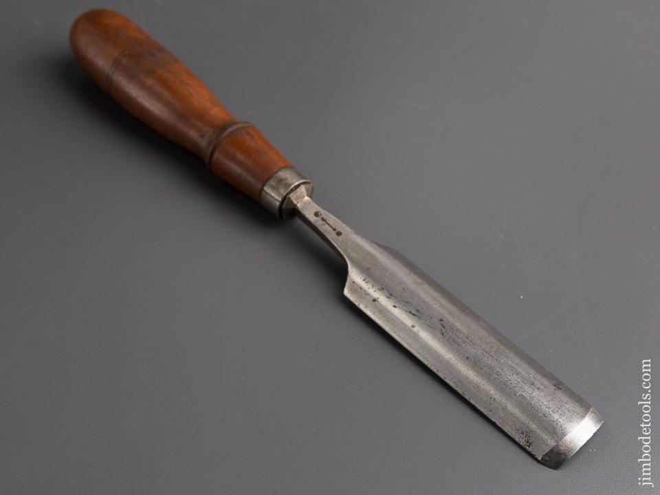 Extra Fine! 1 1/4 x 12 1/2 inch W. BUTCHER Apple Handled Tang Gouge - 85266