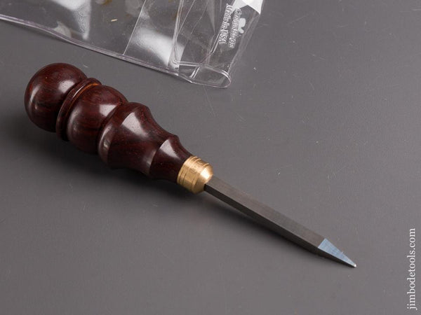 7 3/8 inch Rosewood Handled CZECK EDGE Birdcage Awl MINT & UNUSED - 85286