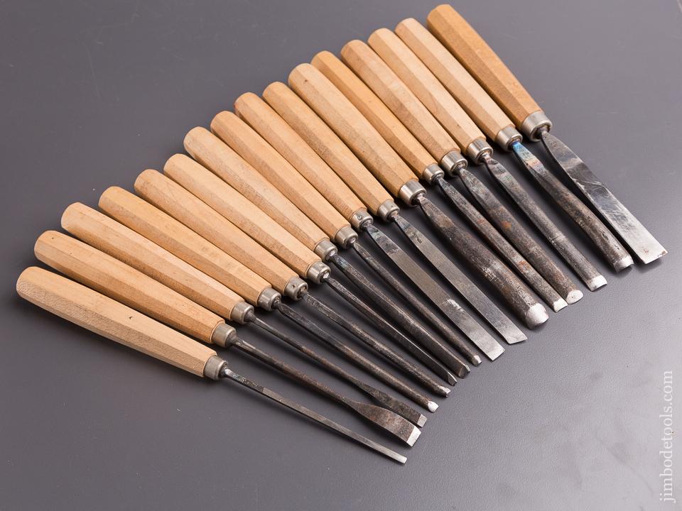 Vintage NEW OLD STOCK Set of Sixteen DASTRA Carving Chisels - 85289