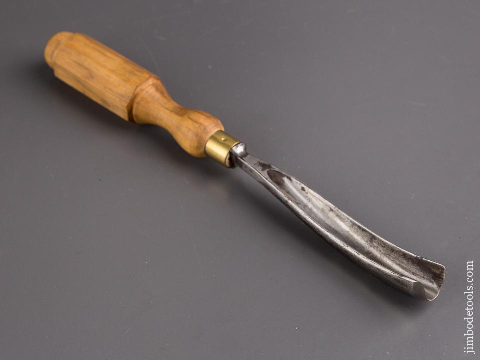 HUGE 7/8 x 10 1/2 inch S.J. ADDIS No. 20 Sweep Boxwood Handled Carving Gouge - 85295