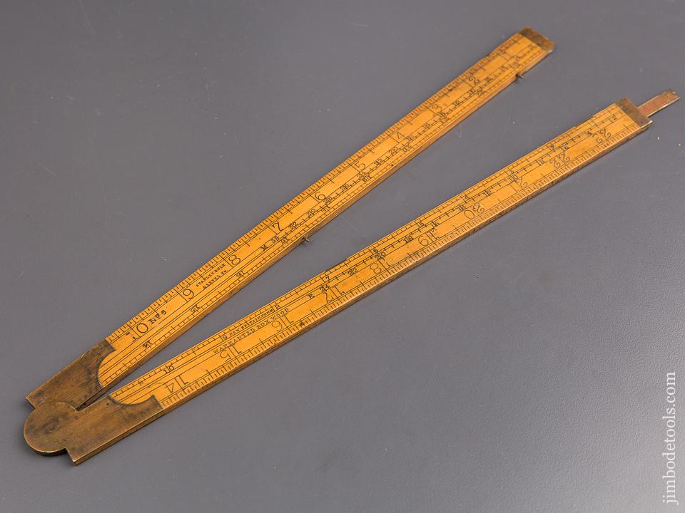 Rare! STANLEY No. 6 Boxwood & Brass Two foot Folding Rule With Tables - 85319