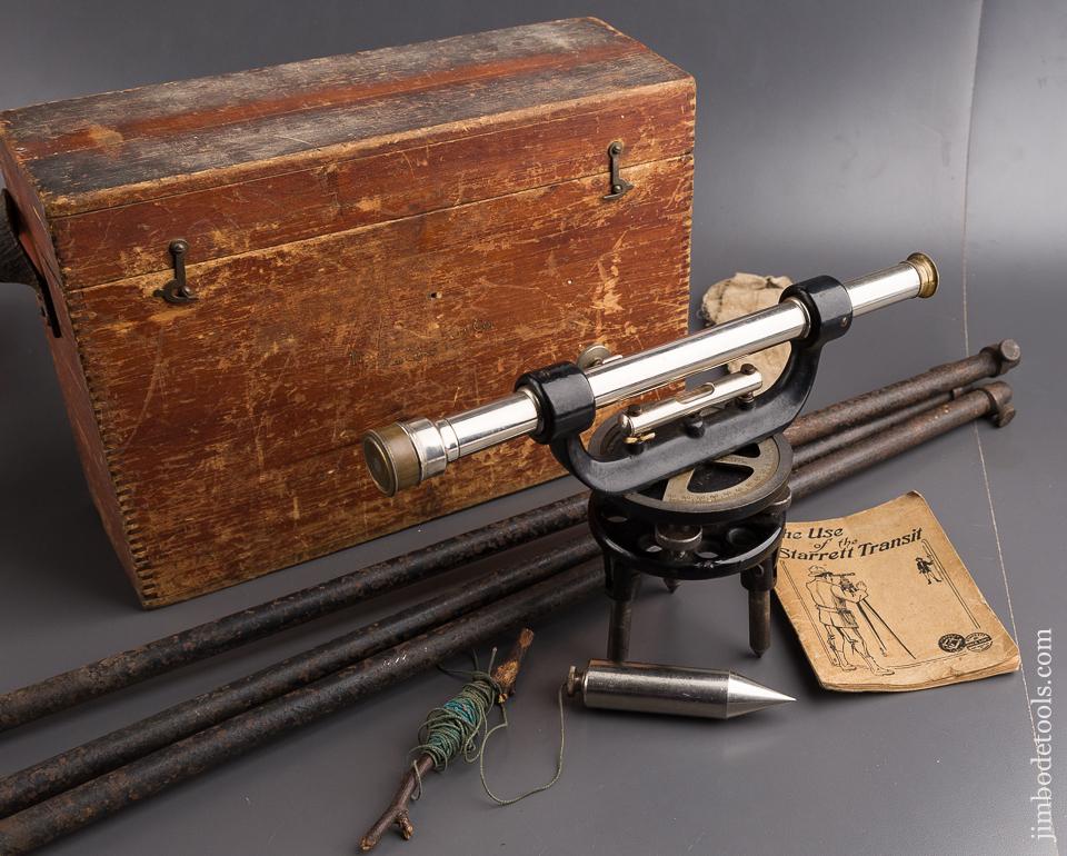STARRETT No. 101-C Leveling Instrument with Telescope COMPLETE in Original Case with Instructions, Bob, and 53 inch Extension Legs! - 85328