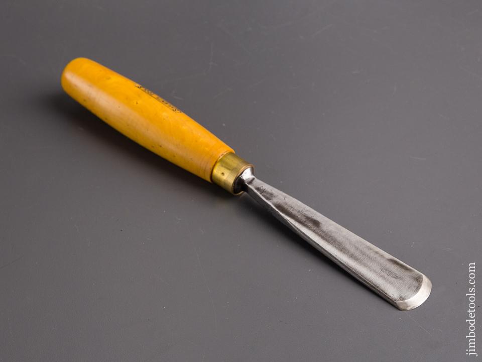 HUGE 1 1/8 x 10 5/8 inch BUCK BROTHERS No. 3 Sweep Boxwood Handled Gouge - 85344
