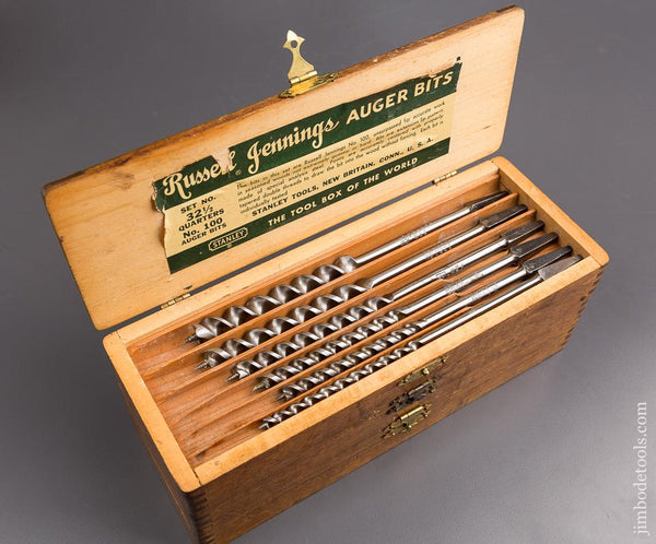 Complete Set of 13 RUSSELL JENNINGS Auger Bits in Original 3 Tiered Box - 85366