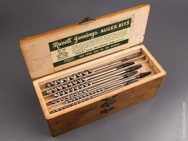 Complete Set of 13 RUSSELL JENNINGS Auger Bits in Original 3 Tiered Box EXTRA FINE - 85368
