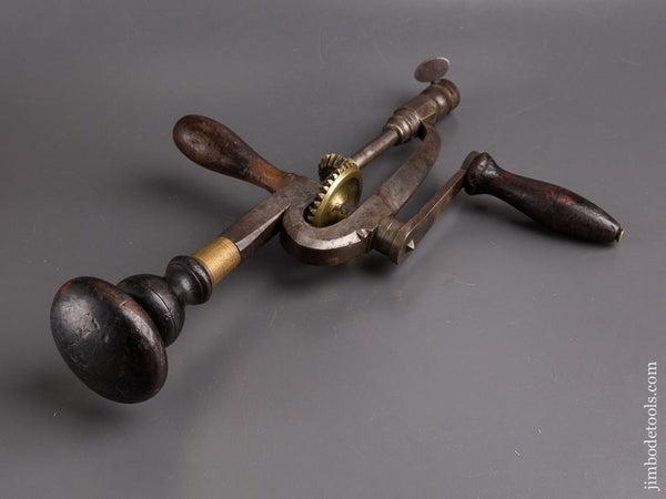 Fabulous Early Iron Frame Geared Hand Drill ORNATE & FINE - 85442U