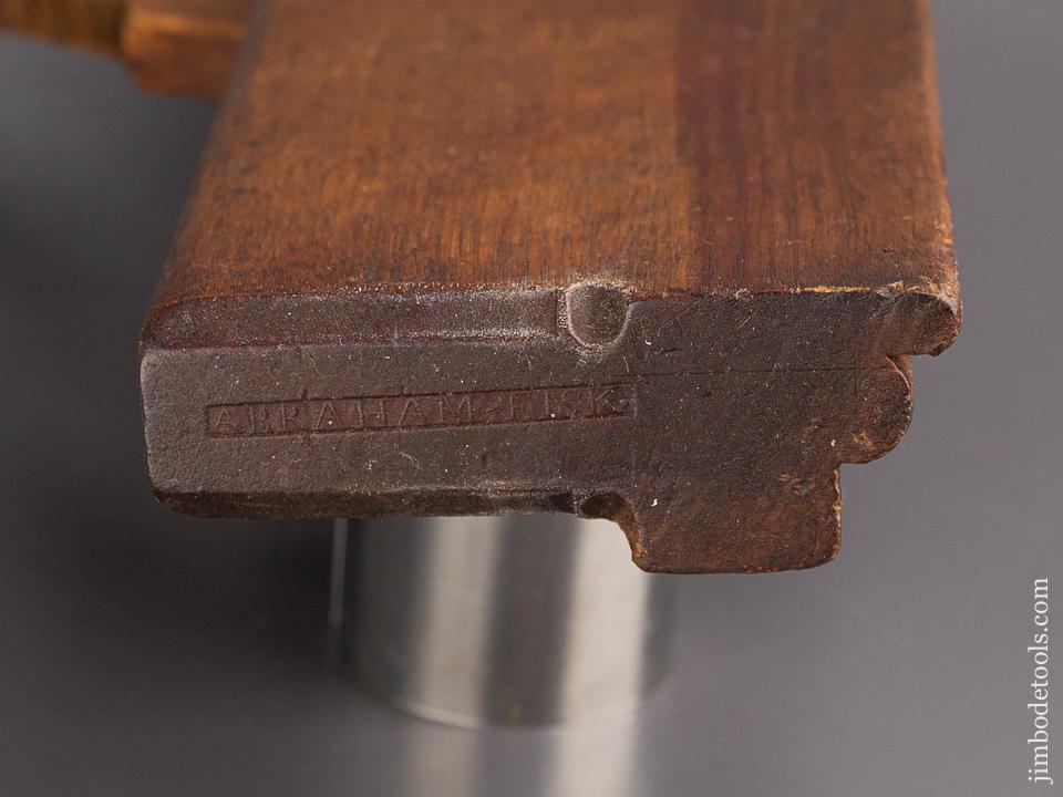 RARE 18th Century Ten inch Yellow Birch 3/8 inch Cove or Table Joint Molding Plane by ABRAHAM FISK circa 1790 GOOD+ TO FINE - 85471