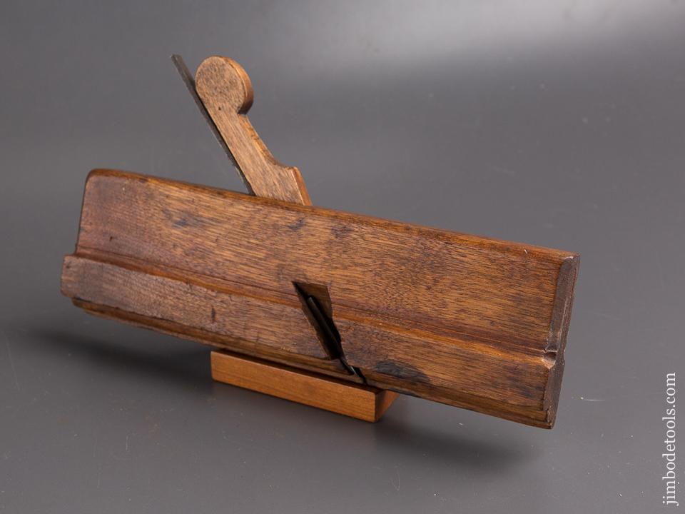 RARE 18th Century Ten inch Yellow Birch 3/8 inch Cove or Table Joint Molding Plane by ABRAHAM FISK circa 1790 GOOD+ TO FINE - 85471
