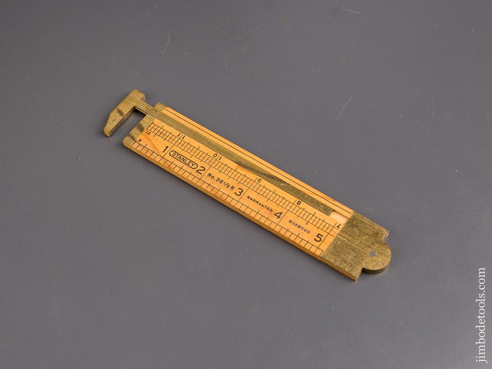 Near Mint! STANLEY No. 36 1/2 R Boxwood & Brass One Foot Folding Caliper Rule - 85474