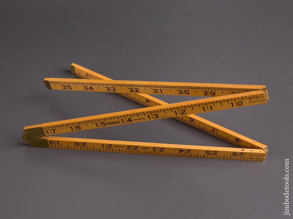 Mint! 36 inch STANLEY No. 68 1/2  Boxwood & Brass Four Fold Carpenter's Rule - 85475