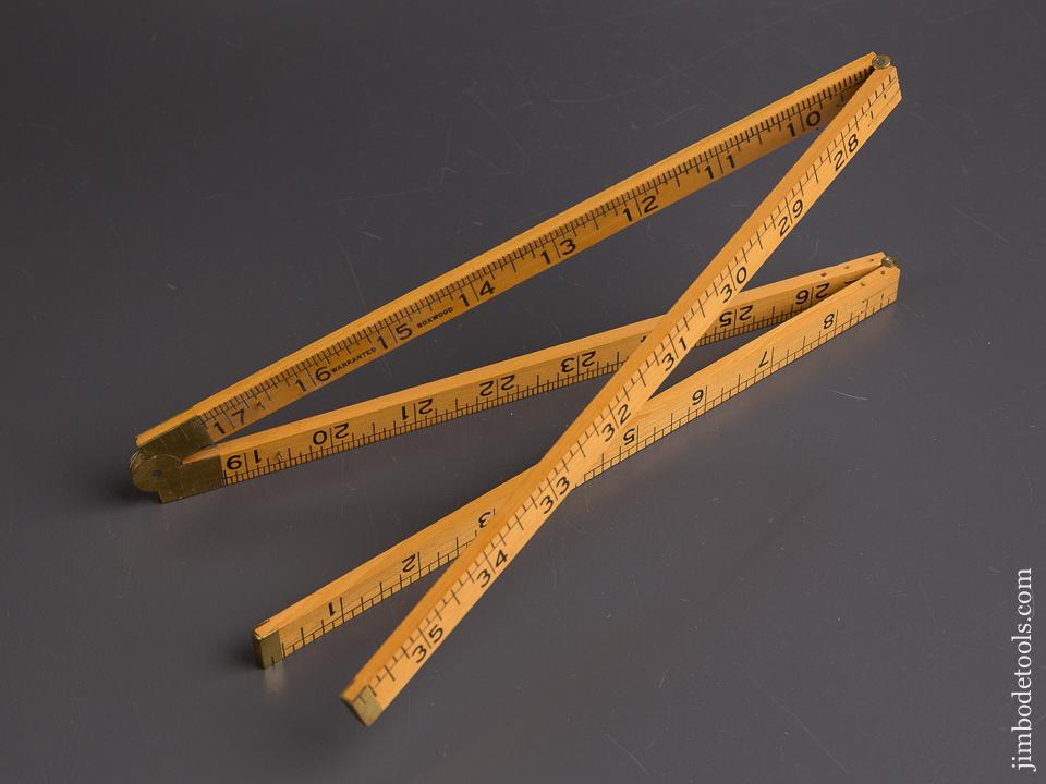 Mint! 36 inch STANLEY No. 68 1/2  Boxwood & Brass Four Fold Carpenter's Rule - 85475