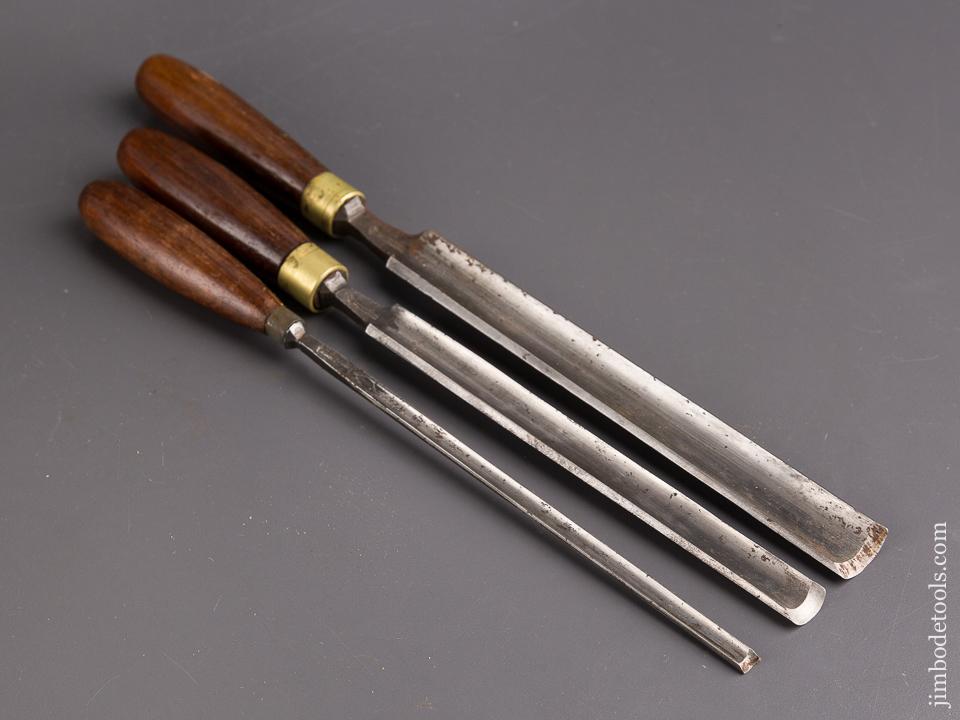 Set of Three MARPLES Rosewood Handled Pattern Maker's Paring Gouges EXTRA FINE - 85508