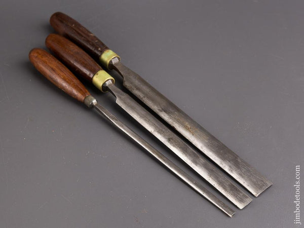 Set of Three MARPLES Rosewood Handled Pattern Maker's Paring Gouges EX ...