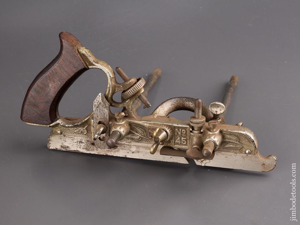 STANLEY NO. 45 Combination Plane 100% COMPLETE Type 8 circa 1907-08 in Original Box FINE - 85515