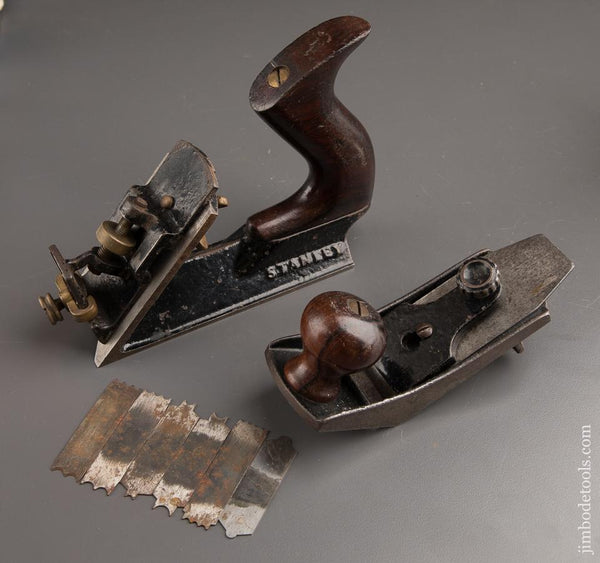 Extra Fine! TRAUT Patent April 21, 1885 STANLEY No. 72 1/2 Chamfer Plane with Beading Attachment and Six Cutters - 85539