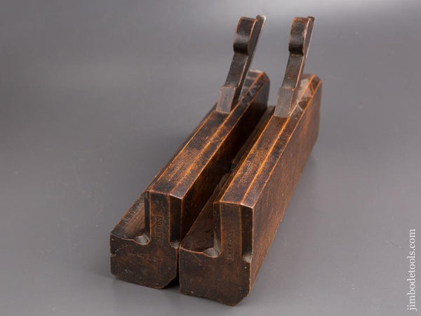 Crisp! 18th Century Pair of Hollow & Round Moulding Planes by NELSON York circa 1750-83 EXTRA FINE - 85562