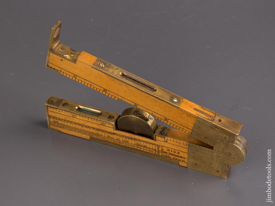 Rare! J. DAVIS & SON Boxwood Clinometer with Compass in Leather Case - 85573
