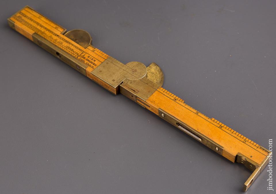 Rare! J. DAVIS & SON Boxwood Clinometer with Compass in Leather Case - 85573