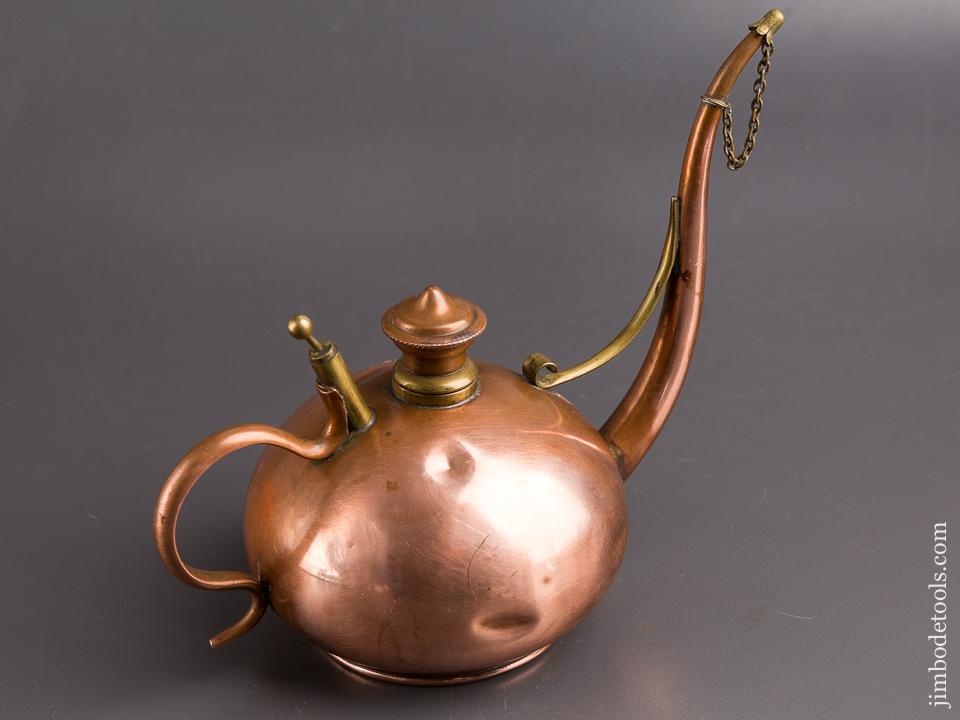 Fancy Copper Oil Can or Alcohol Flagon by STERNAU & CO - 85589