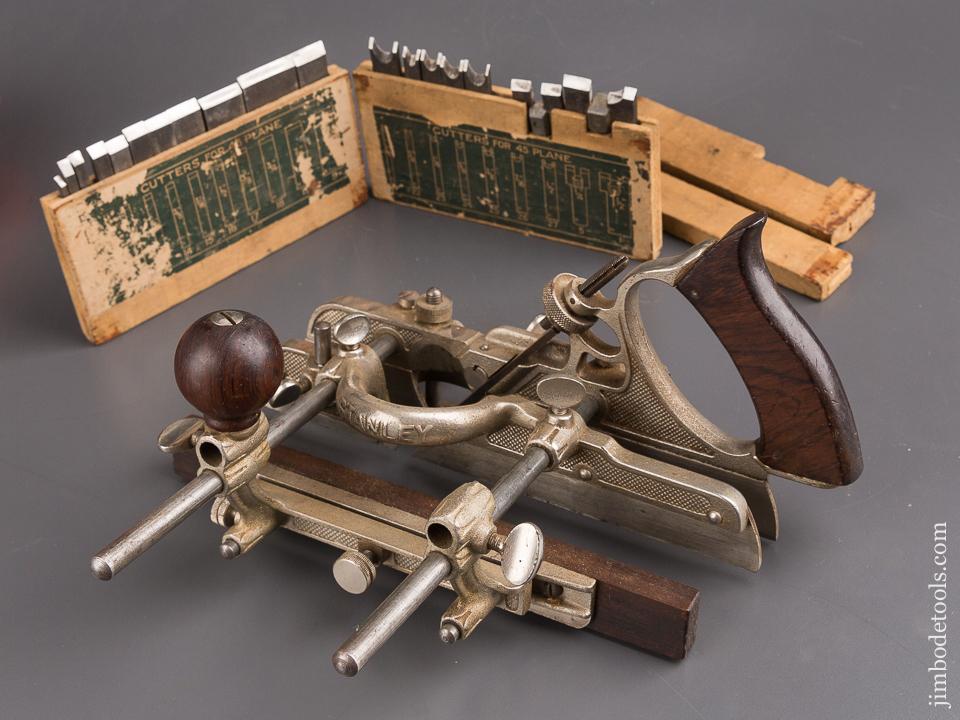 Good User STANLEY No. 45 Combination Plow Plane with Three Stops and 19 Cutters! - 85605