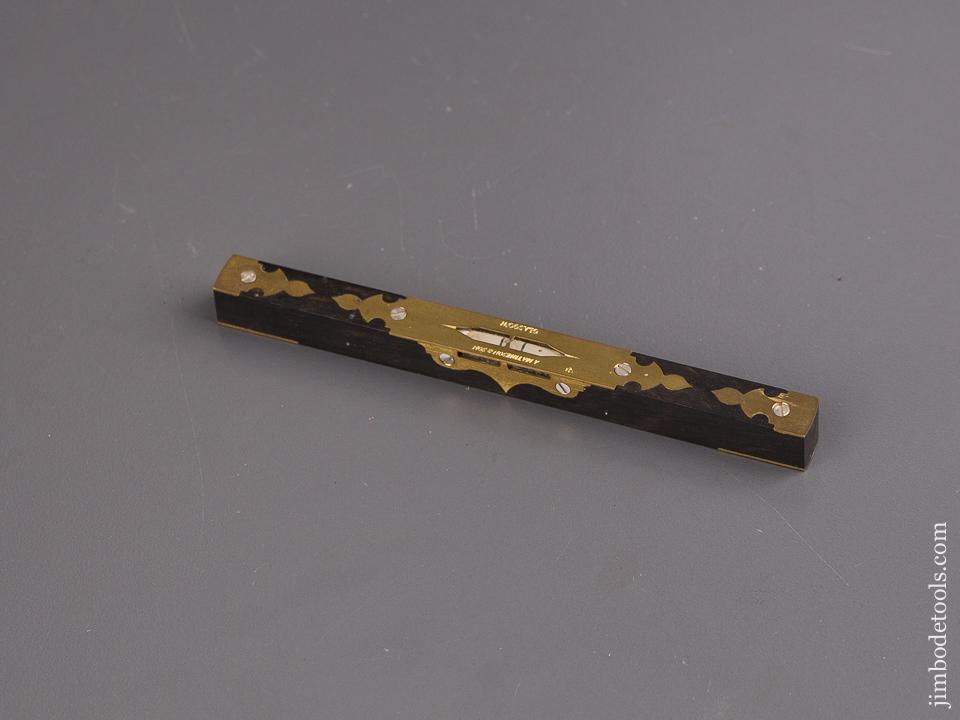 Rare! PAUL HAMLER Miniature 4 1/2 inch Ebony & Brass Scottish (MATHIESON) Level - 83615U