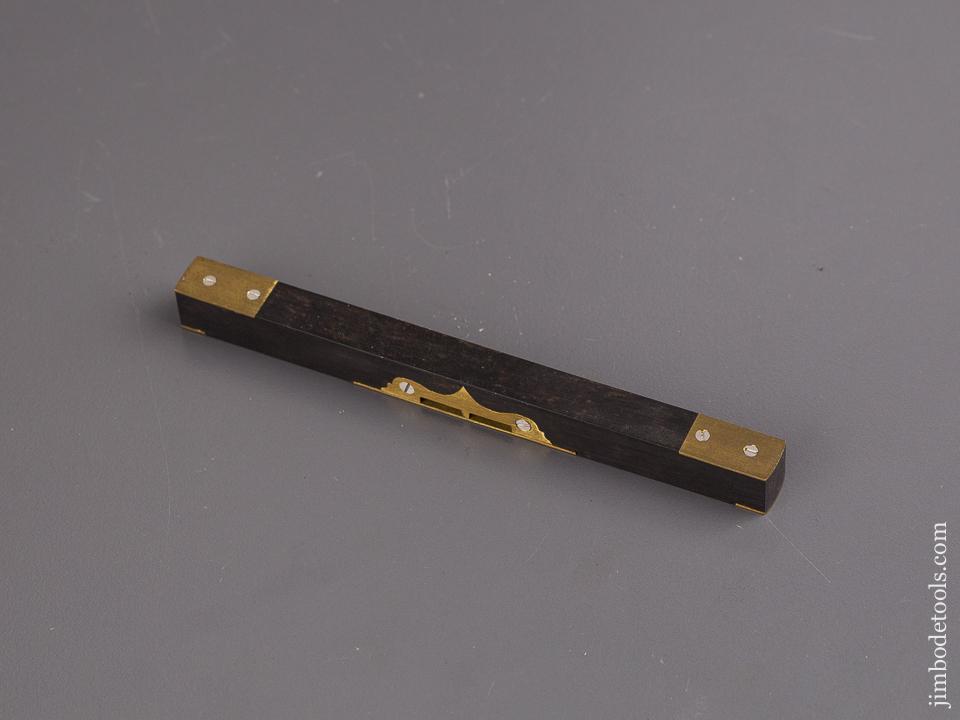 Rare! PAUL HAMLER Miniature 4 1/2 inch Ebony & Brass Scottish (MATHIESON) Level - 83615U