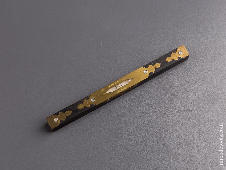 Rare! PAUL HAMLER Miniature 4 1/2 inch Ebony & Brass Scottish (MATHIESON) Level - 83615U