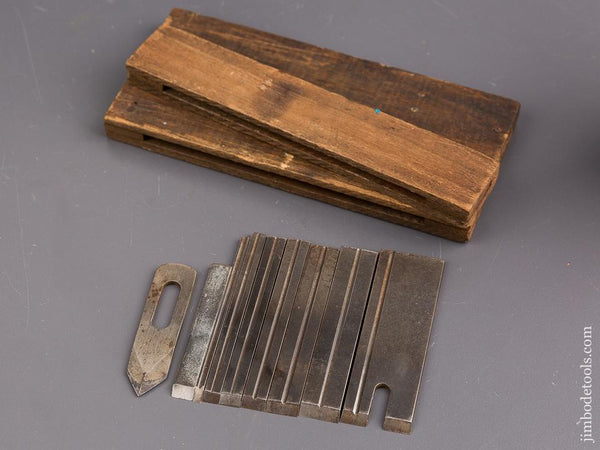 Original Set of Nine Cutters for MILLERS PATENT No. 141 and 141 Plow Planes - 85644