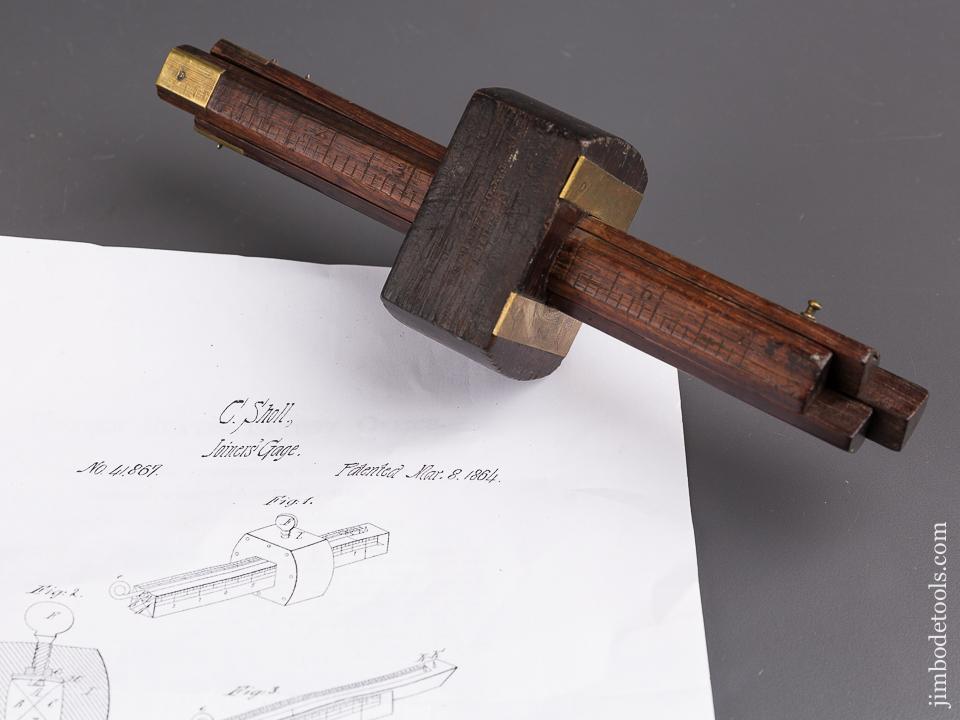 SHOLL Patent March 8, 1864 Rosewood Four Beam Marking Gauge - 85650