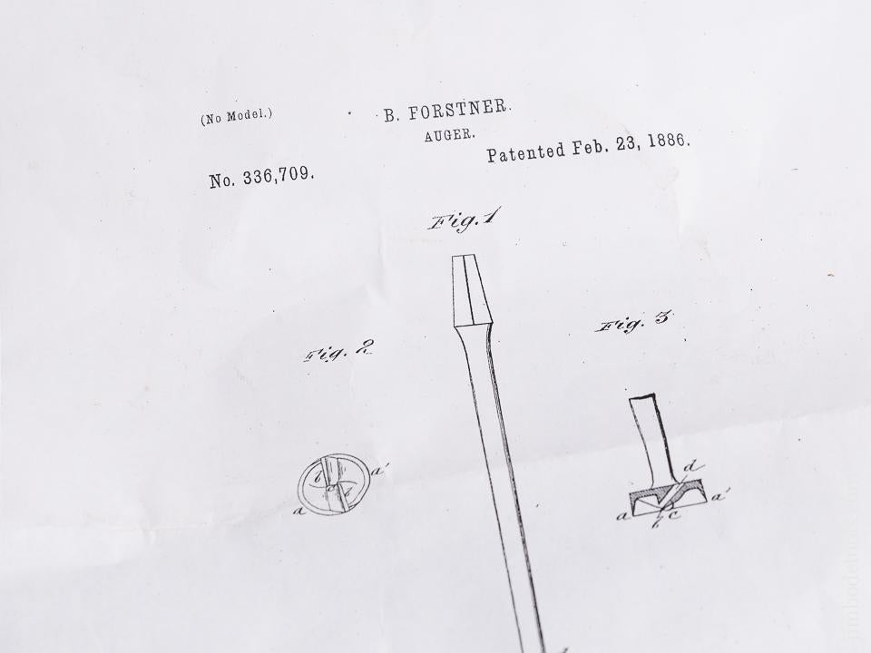 FORSTNER Patent February 23, 1886 Set of Seven FORSTNER Bits - 85652