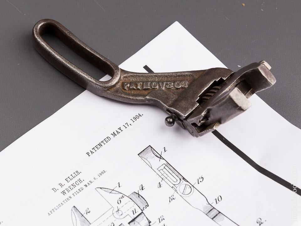 Six inch ELLIS Patent May 17, 1904 Pivot Head Wrench - 85797
