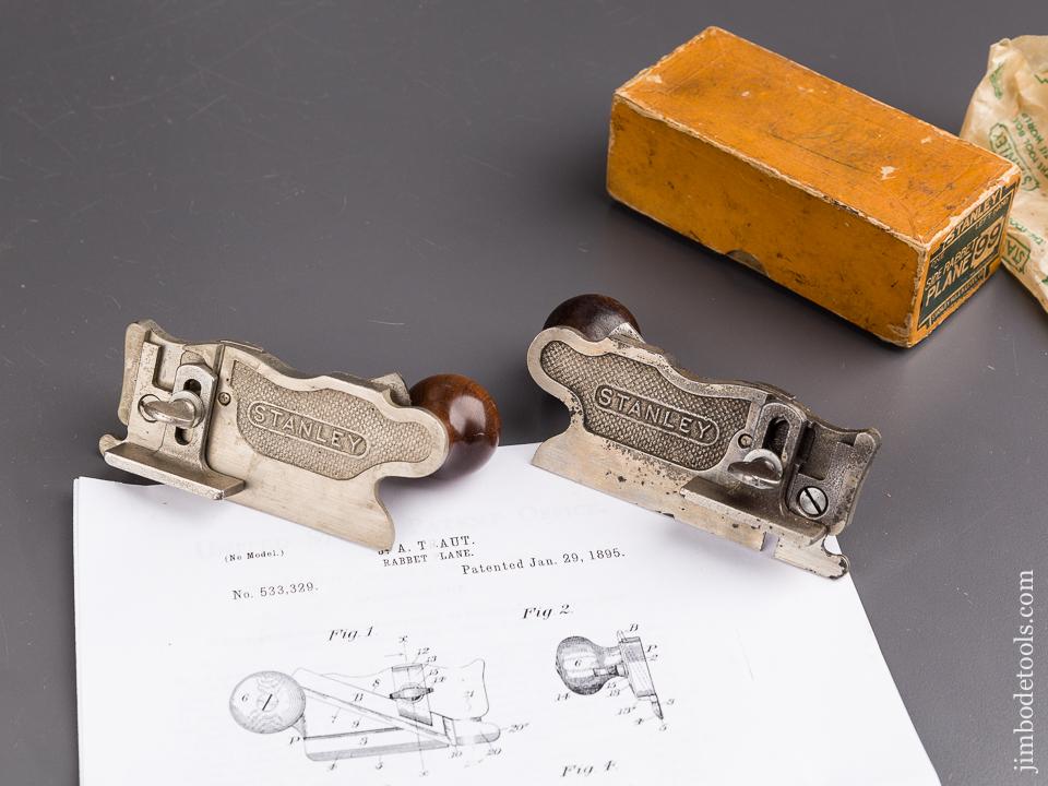 TRAUT Patent January 29, 1895 STANLEY No. 98 & 99 Side Rabbet Planes with Fences - 85694