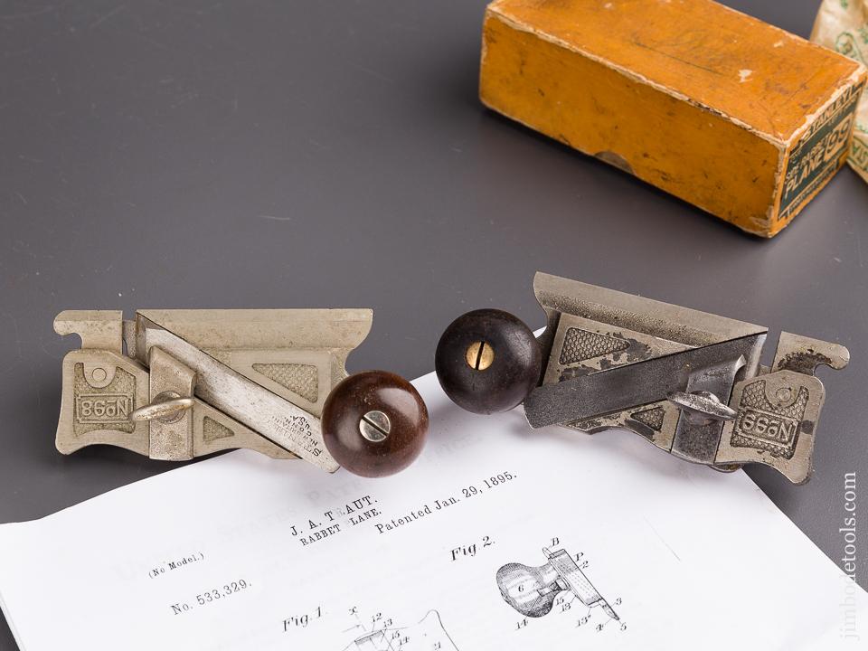 TRAUT Patent January 29, 1895 STANLEY No. 98 & 99 Side Rabbet Planes with Fences - 85694