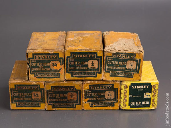 Near COMPLETE Set of Seven STANLEY Cutter Heads for STANLEY No. 77 Dowel Machine! - 85699